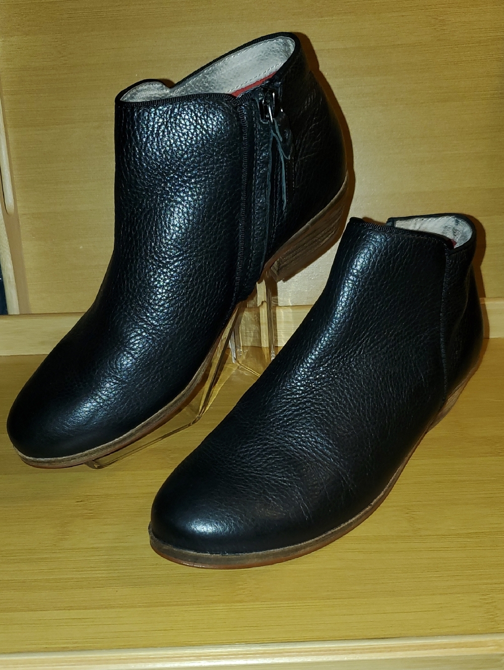 SoftWalk Black Leather Slip-On Comfort Bootie